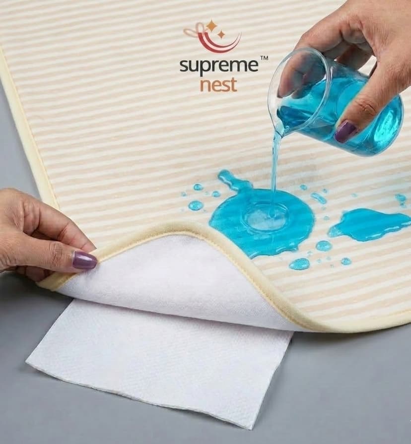 Supremenest Waterproof Cotton Bedwetting Sheet | Reusable Quick Dry Absorbent Bed Pad with TPU Layer | Machine Washable Bed Protector for Baby, Adult, Elderly & Pets, 47 X 40 Inch