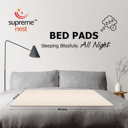 Supremenest Waterproof Crib Mattress Protector – Pack of 2 – Ultra Soft, Breathable & Absorbent Pads (46x40 Inch) – Snug Fit, Machine Washable, Elastic Fitted Covers for Standard Baby Cribs