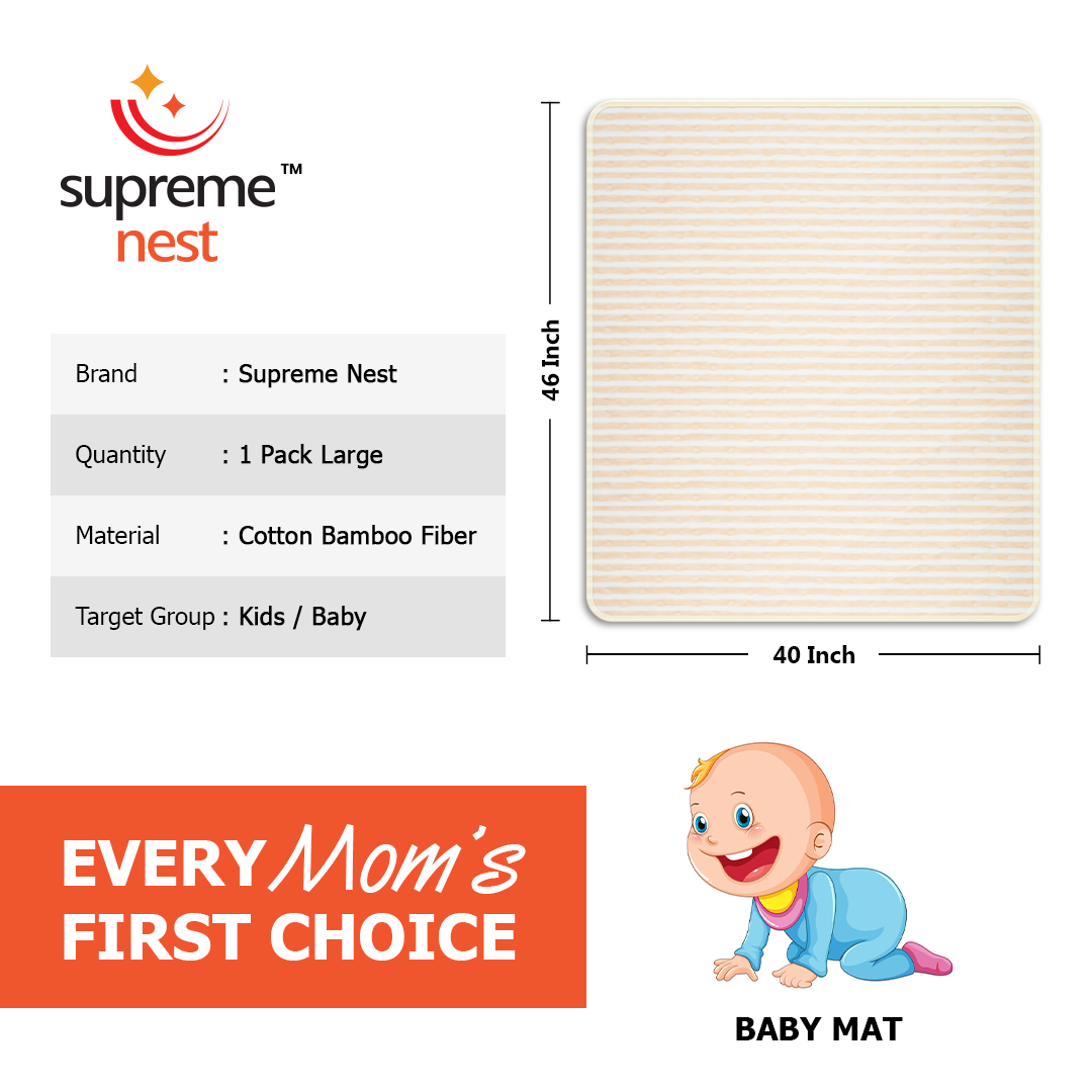 Supremenest Waterproof Crib Mattress Protector – Pack of 2 – Ultra Soft, Breathable & Absorbent Pads (46x40 Inch) – Snug Fit, Machine Washable, Elastic Fitted Covers for Standard Baby Cribs